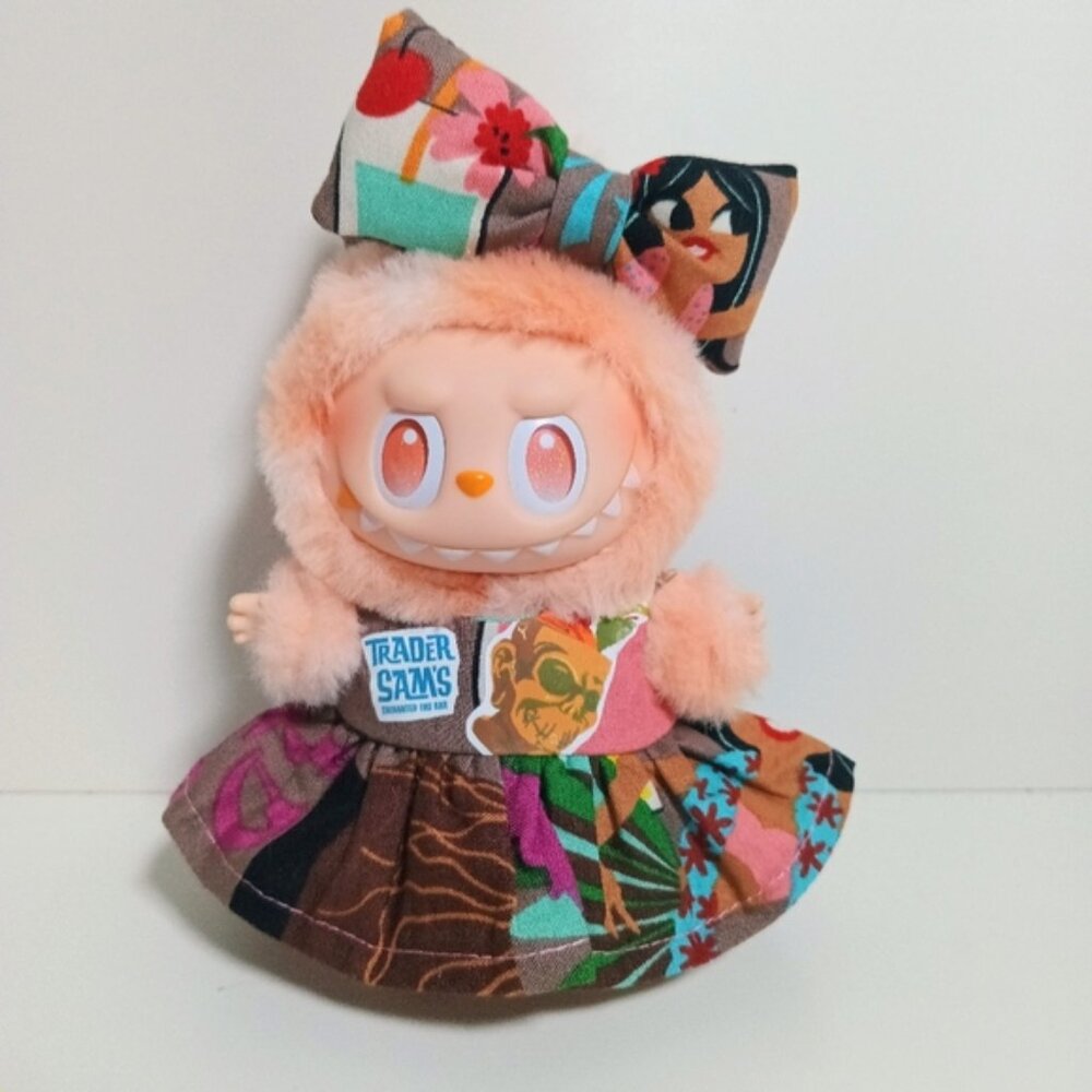 SOLD Custom Disney Trader Sams Tiki Bar Dress and Bow Made to Fit Labubu Doll